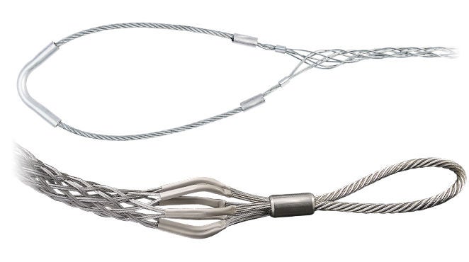 Agarraderas de malla de cable y alivio de tensión